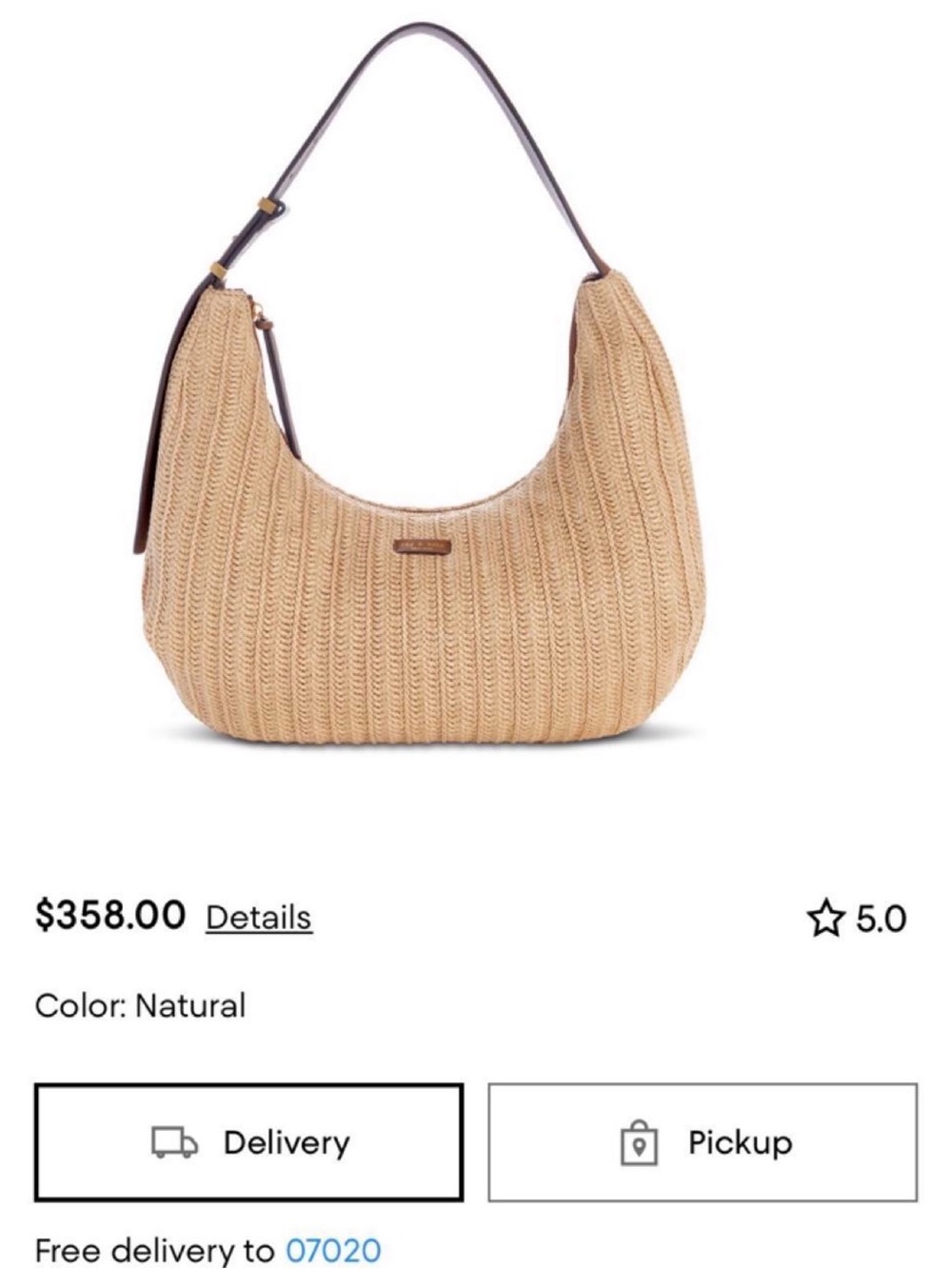 Hudson Large Hobo Raffia Brand New! - Picture 2 of 5